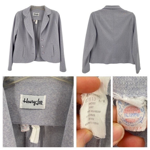 VINTAGE 1960s union made HENRY LEE wool sweater winter jacket dress sz SMALL - Picture 6 of 16